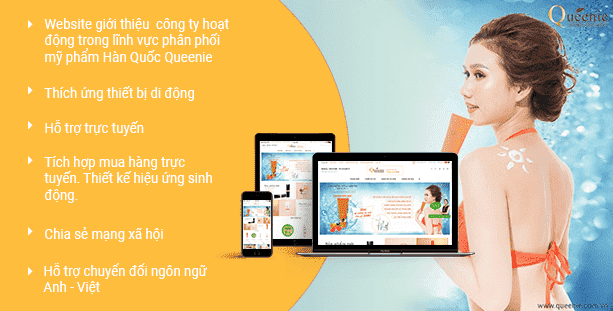 Website mỹ phẩm Queenie