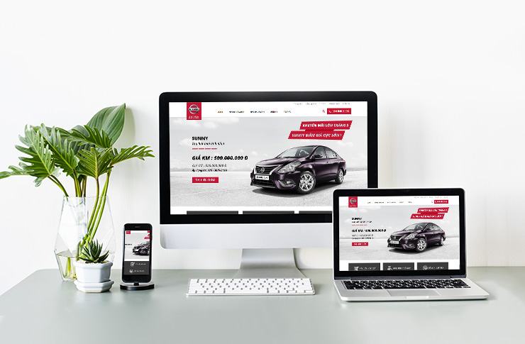 Mẫu website kinh doanh ô tô Đại lý Nissan