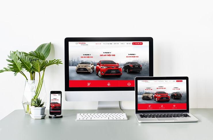 Mẫu website bán ô tô Đại lý Toyota