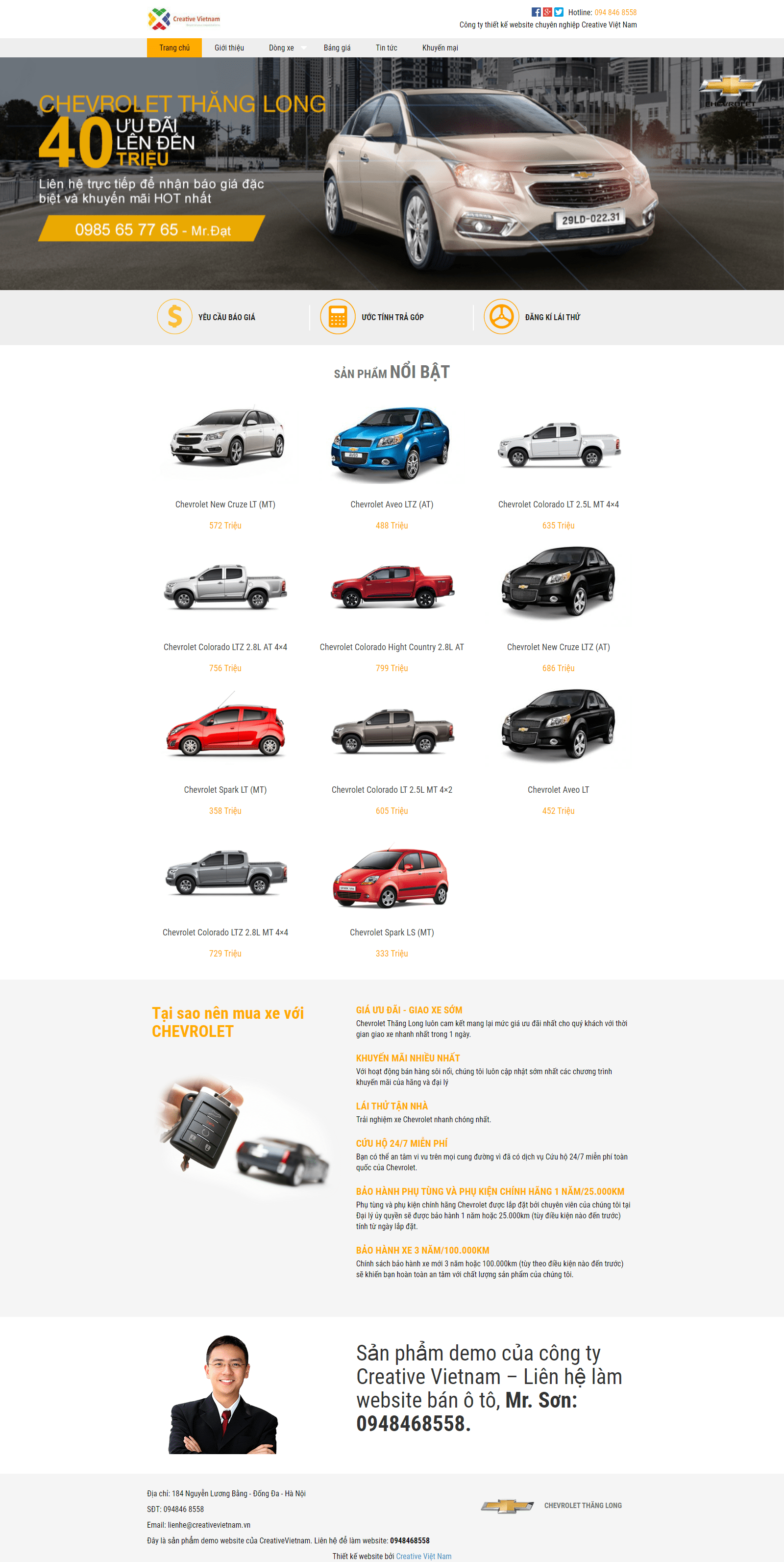 chevrolet thietkeweboto