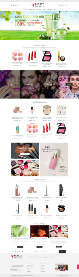 Mẫu Website Mỹ phẩm