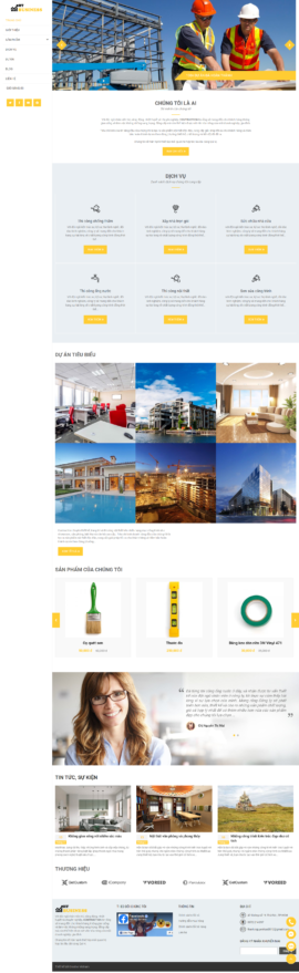 Mẫu website lĩnh vực Xây dựng