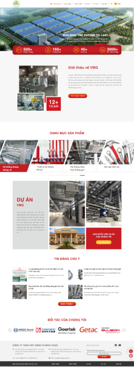 Website Công ty TNHH Xây dựng Vũ Minh Ngọc