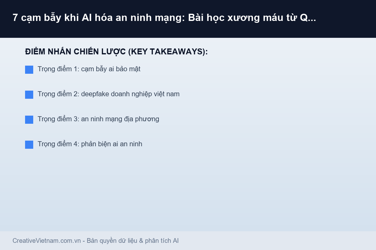 7 cạm bẫy khi AI hóa an ninh mạng: Bài học xương máu từ Quảng Trị đến Lâm Đồng - Infographic & Key Takeaways