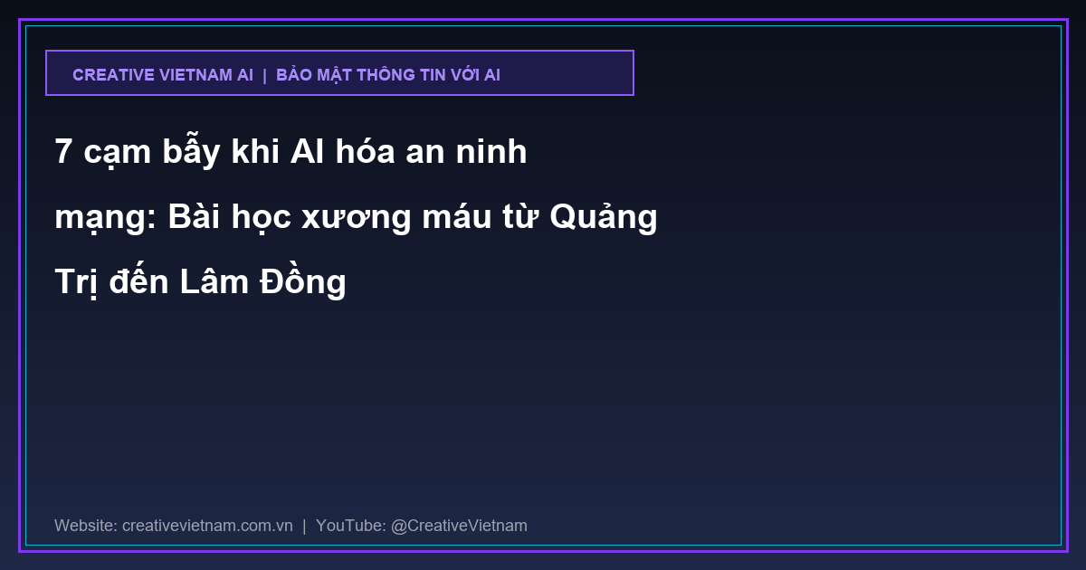 7 cạm bẫy khi AI hóa an ninh mạng: Bài học xương máu từ Quảng Trị đến Lâm Đồng