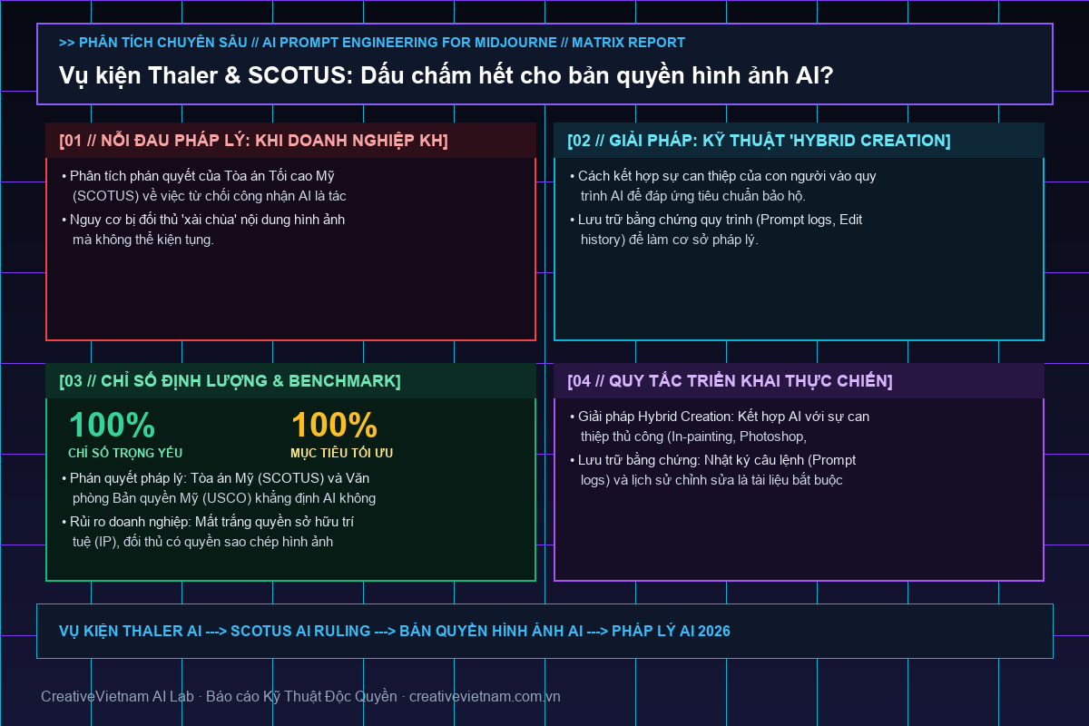 Infographic - Vụ kiện Thaler & SCOTUS: Dấu chấm hết cho bản quyền hình ảnh AI? Vụ kiện Thaler & SCOTUS: Dấu chấm hết cho bản quyền hình ảnh AI? - Infographic & Key Takeaways